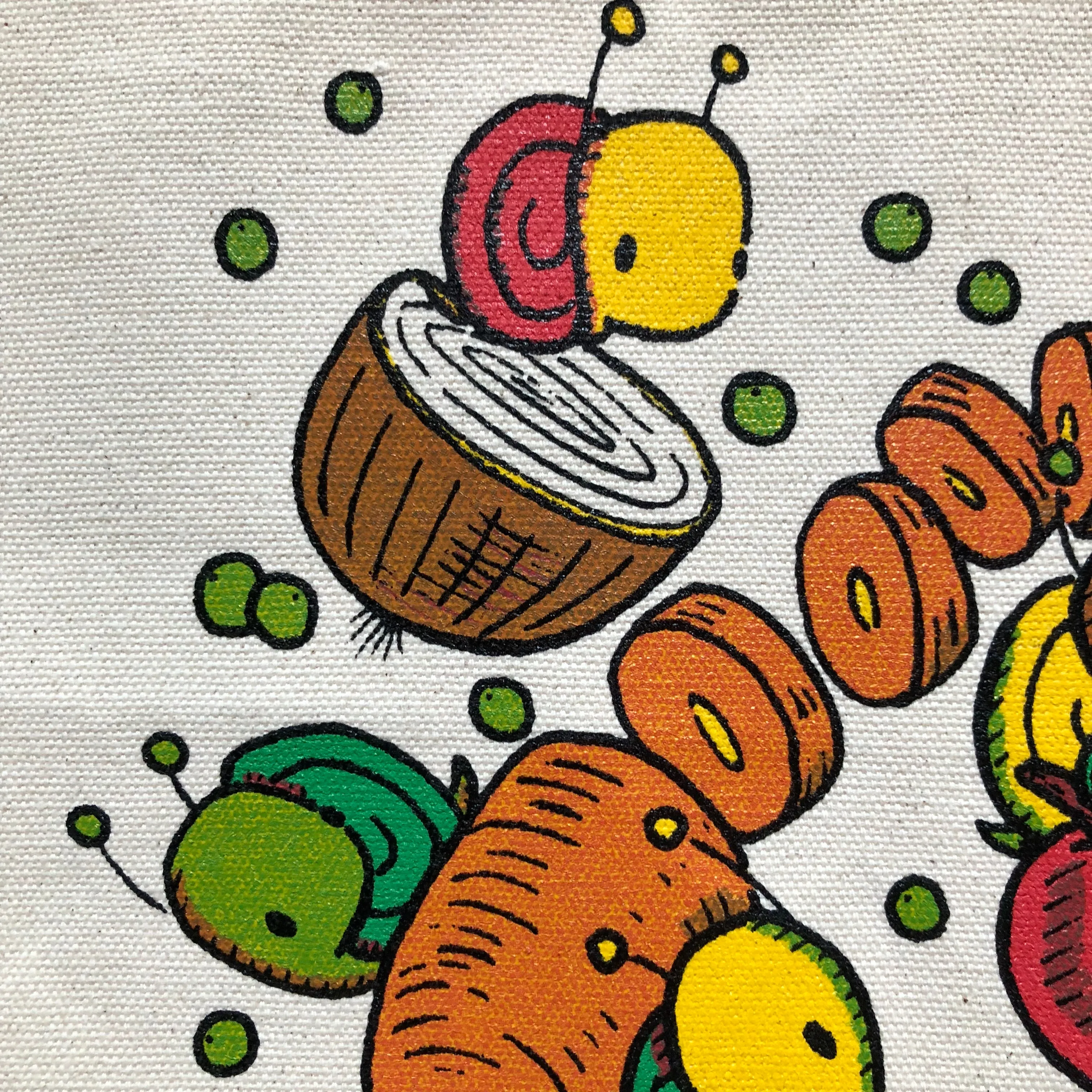 fruits and veggies XL grocery tote bag