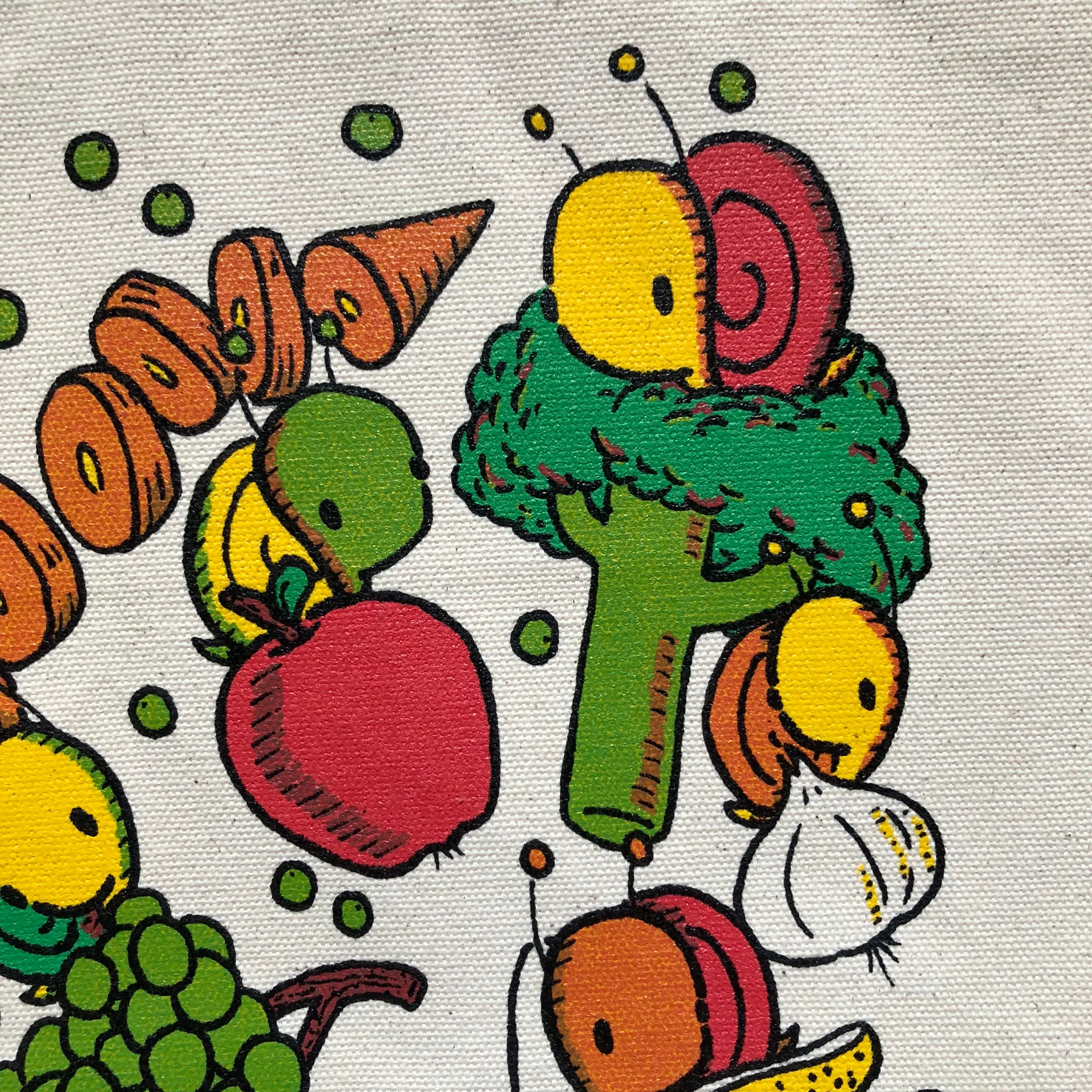 fruits and veggies XL grocery tote bag