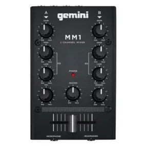 Gemini MM1 2-Channel Compact Audio DJ Mixer