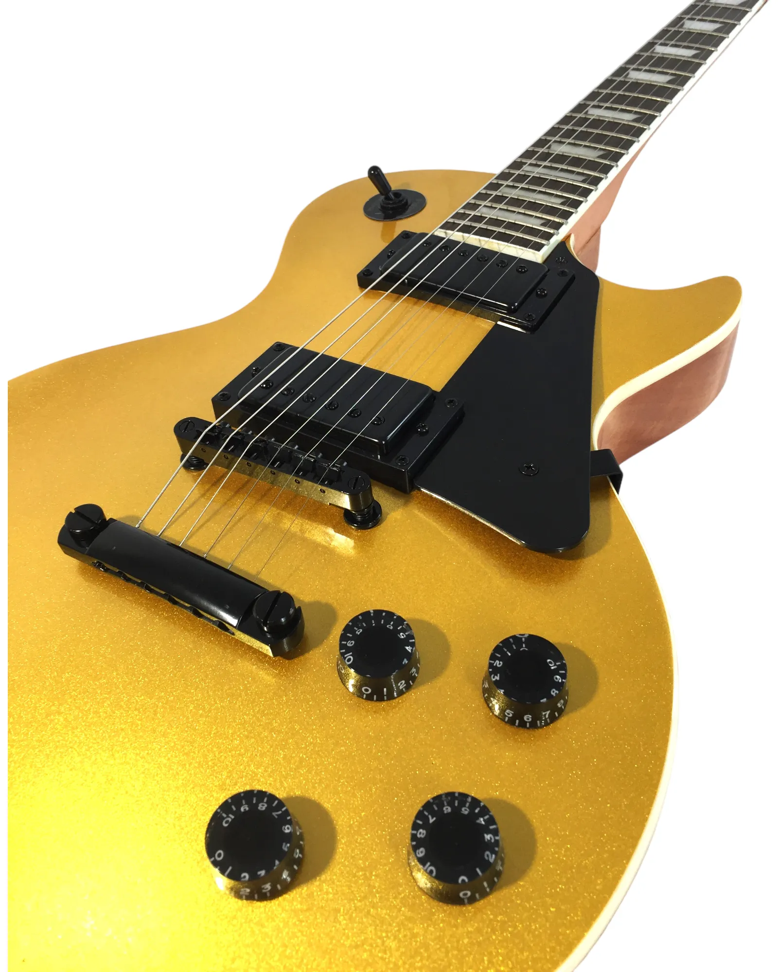 Haze Single-Cut Solid Arched Mahogany Maple Neck HLP Electric Guitar - Gold HSGS91988GD