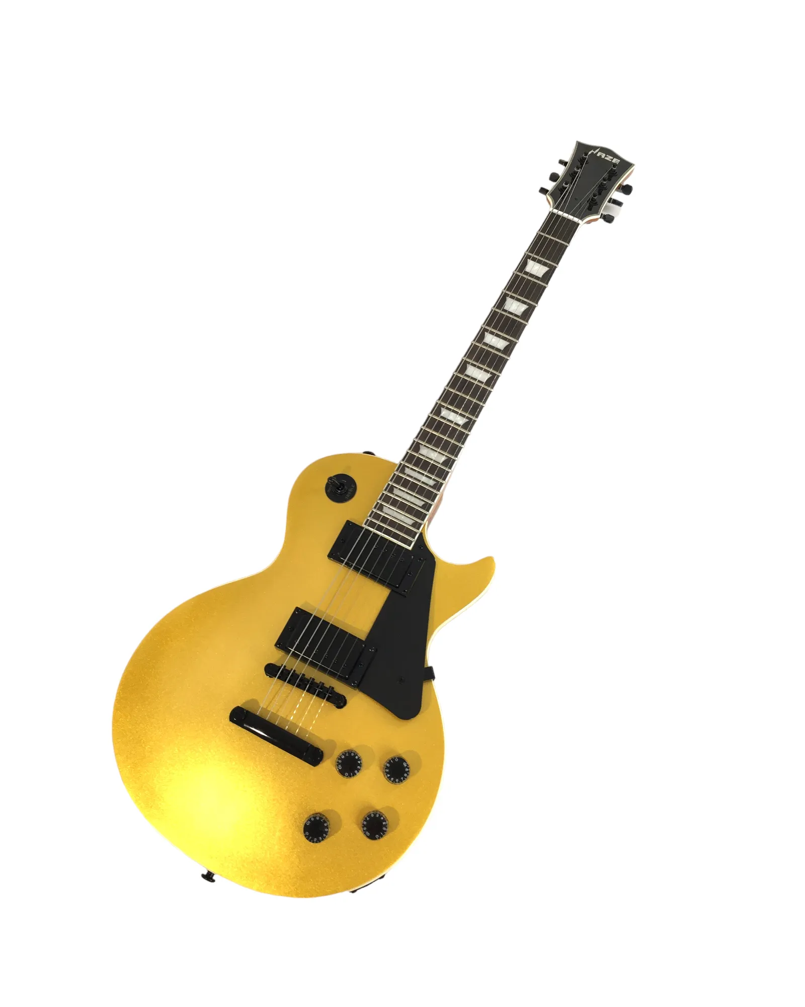 Haze Single-Cut Solid Arched Mahogany Maple Neck HLP Electric Guitar - Gold HSGS91988GD