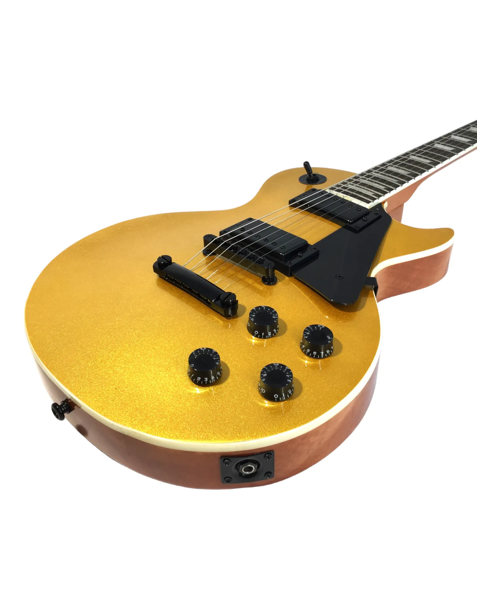 Haze Single-Cut Solid Arched Mahogany Maple Neck HLP Electric Guitar - Gold HSGS91988GD