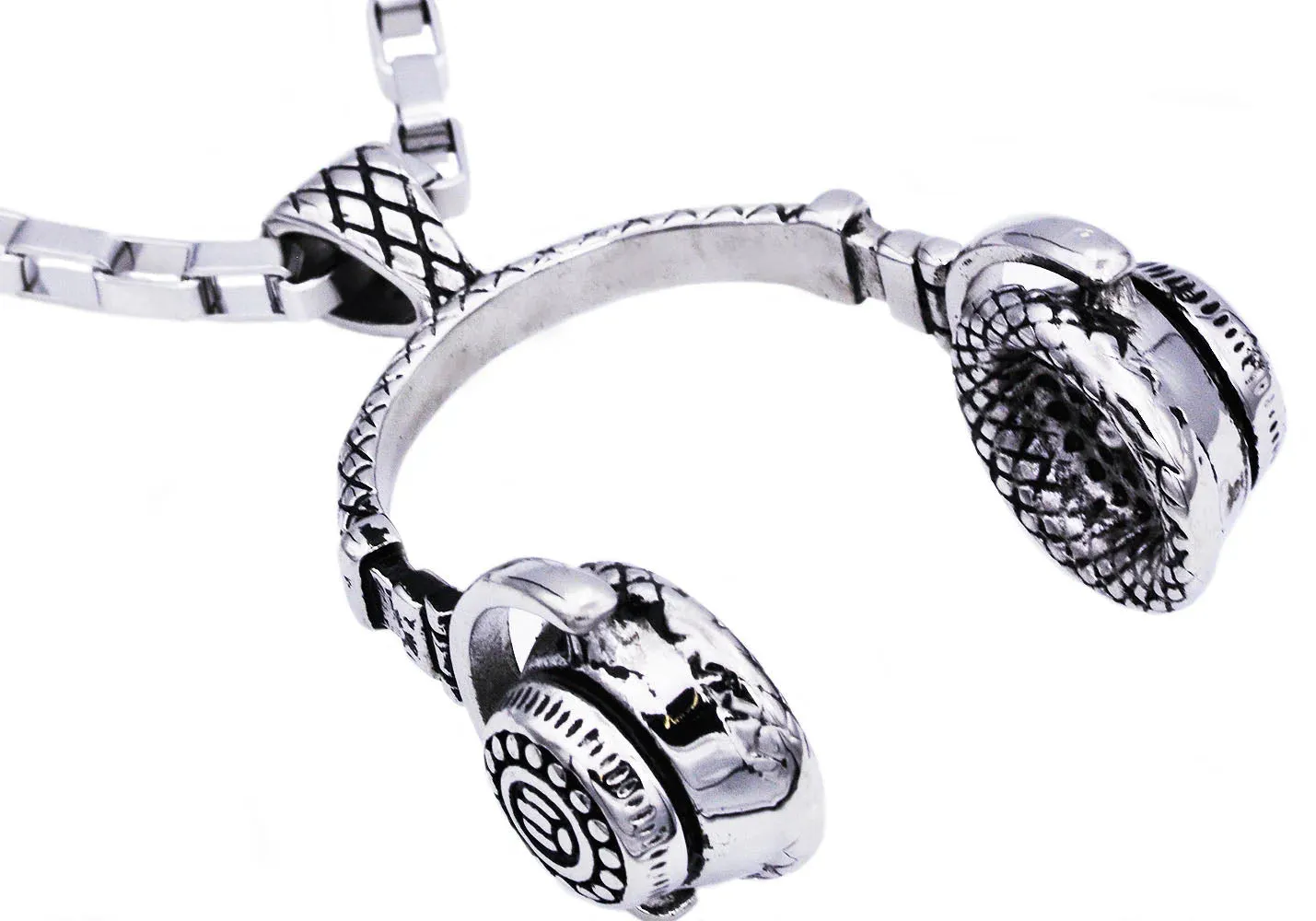 Headphone Pendant with Box Chain