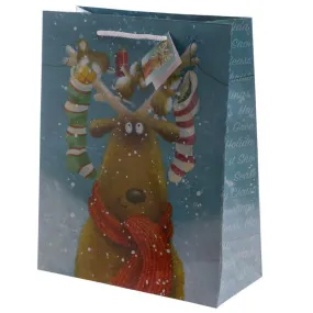 Jan Pashley - Christmas Reindeer Design Gift Bag 26 x 12 x 33cm