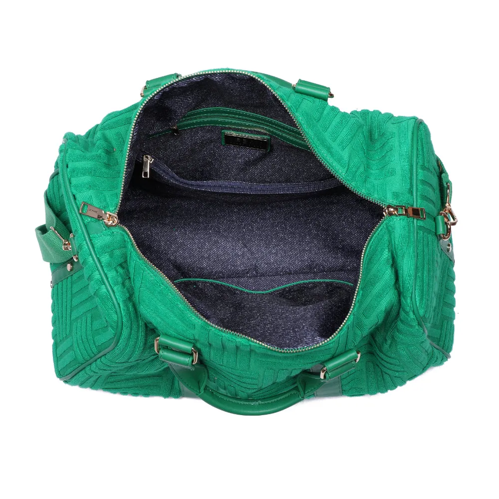 Kelly Green Terry Towel Embossed Weekender Bag
