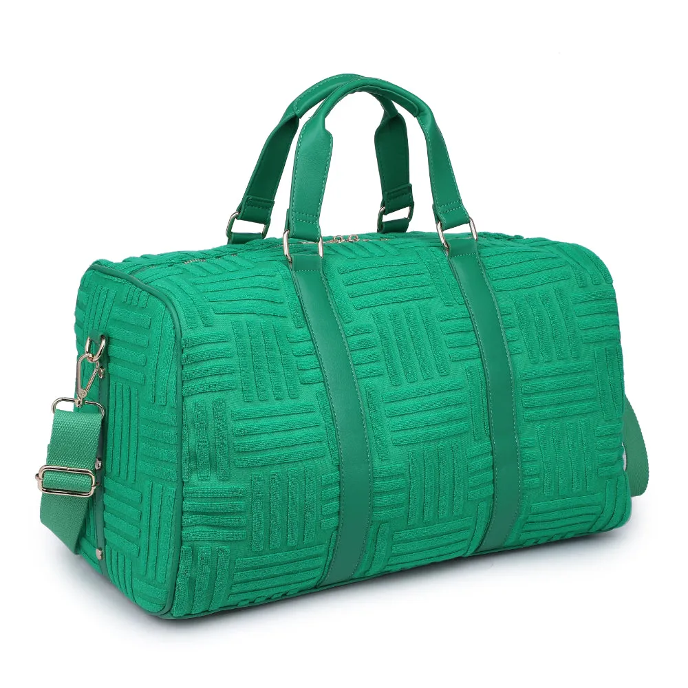 Kelly Green Terry Towel Embossed Weekender Bag