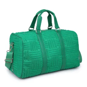 Kelly Green Terry Towel Embossed Weekender Bag