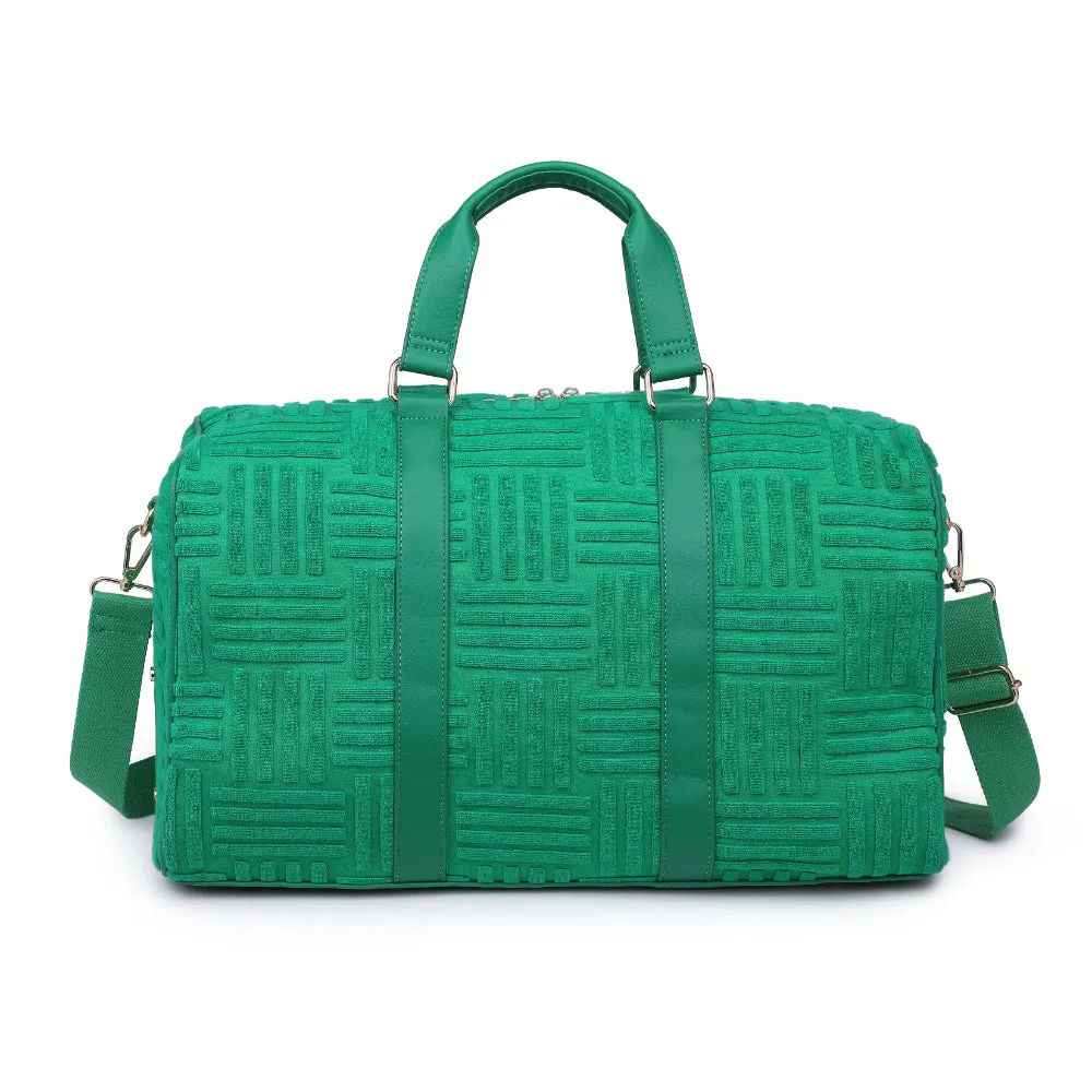 Kelly Green Terry Towel Embossed Weekender Bag