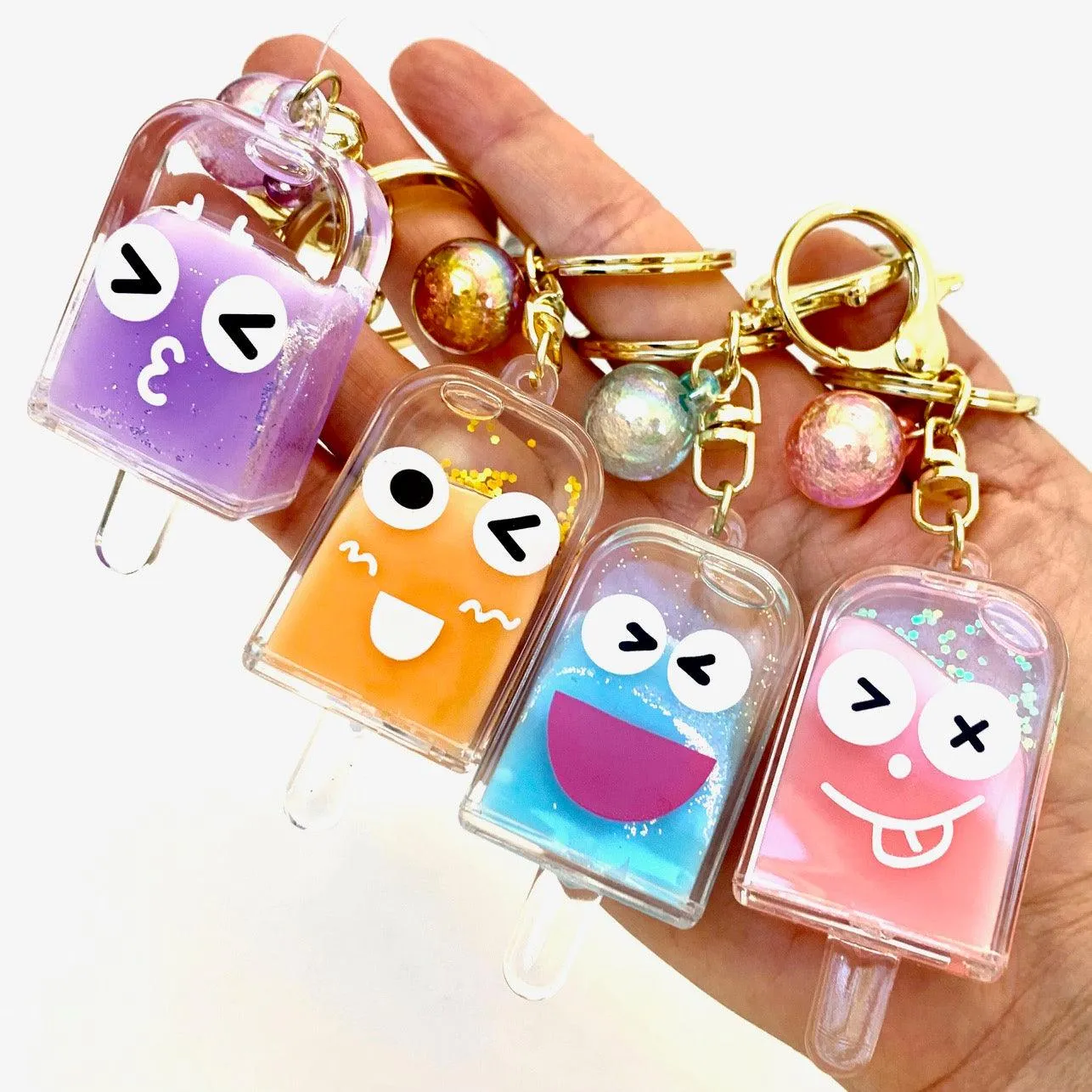 Key Chains | Ice Pop Face Emoji Key Charm| BC Mini