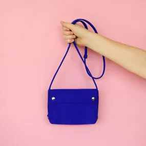 Leather handbag BIO kobalt