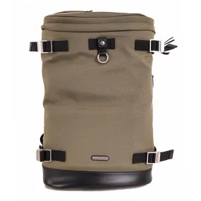 NEW $1090 SAINT LAURENT Army Khaki Green RIVINGTON Black Leather BACKPACK BAG