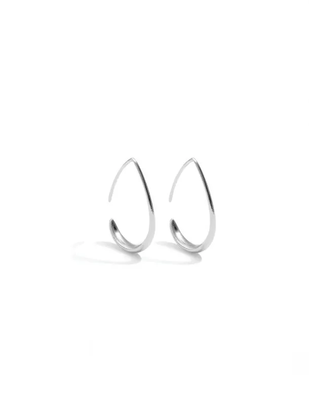 Open Teardrop Hoops | Silver
