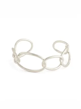 Oval Link Chain Cuff - Silver