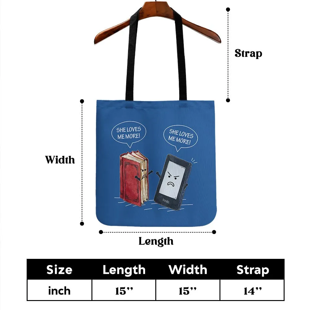 Paper Books E-Books She Loves Me More Tote Bag TBF2006