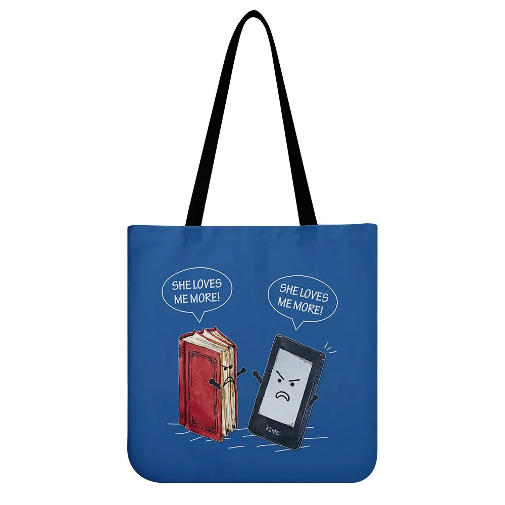 Paper Books E-Books She Loves Me More Tote Bag TBF2006
