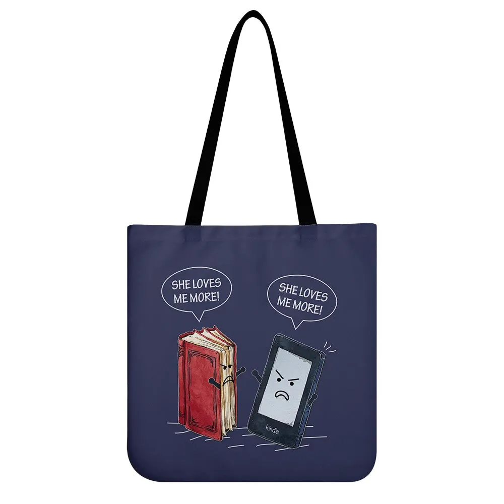 Paper Books E-Books She Loves Me More Tote Bag TBF2006
