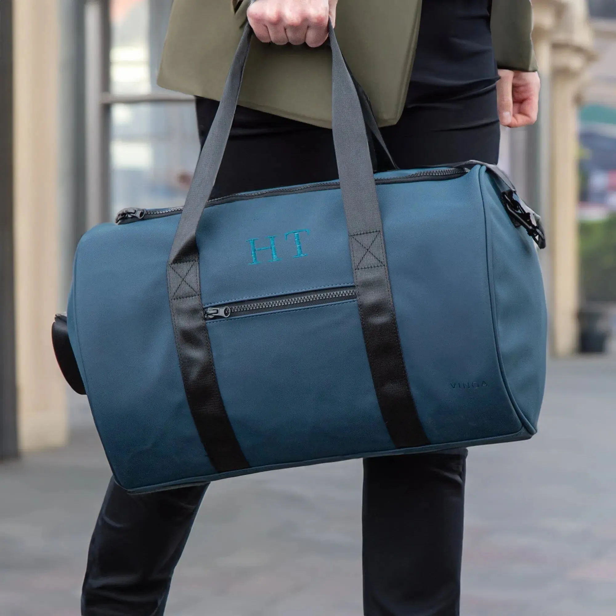 Personalised Barrel Weekend Holdall With Shoulder Strap