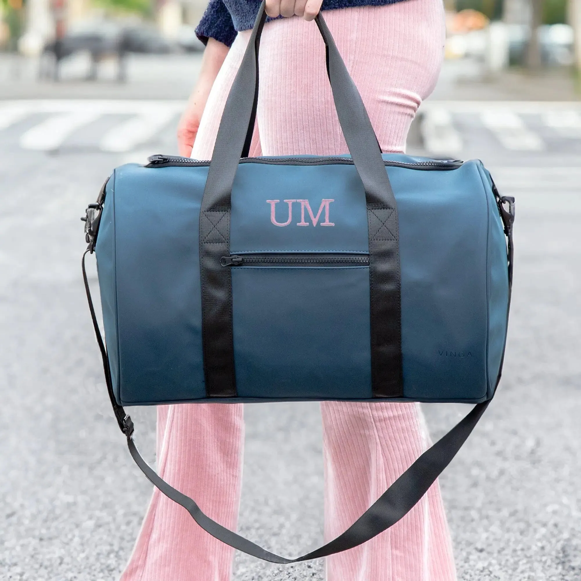 Personalised Barrel Weekend Holdall With Shoulder Strap