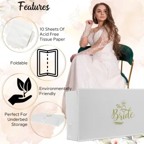 Personalised White Wedding Dress Cover Bag Travel Storage box