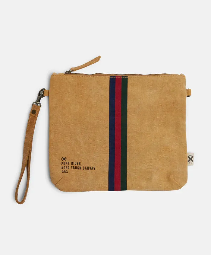 PONY RIDER - Escape Clutch Bag with Strap - CLAY
