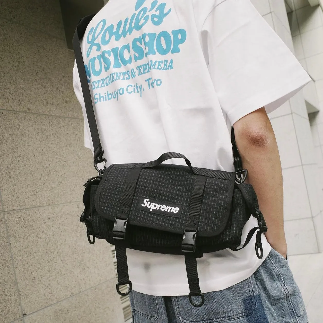 Supreme Reflective Mini Duffle Bag Black