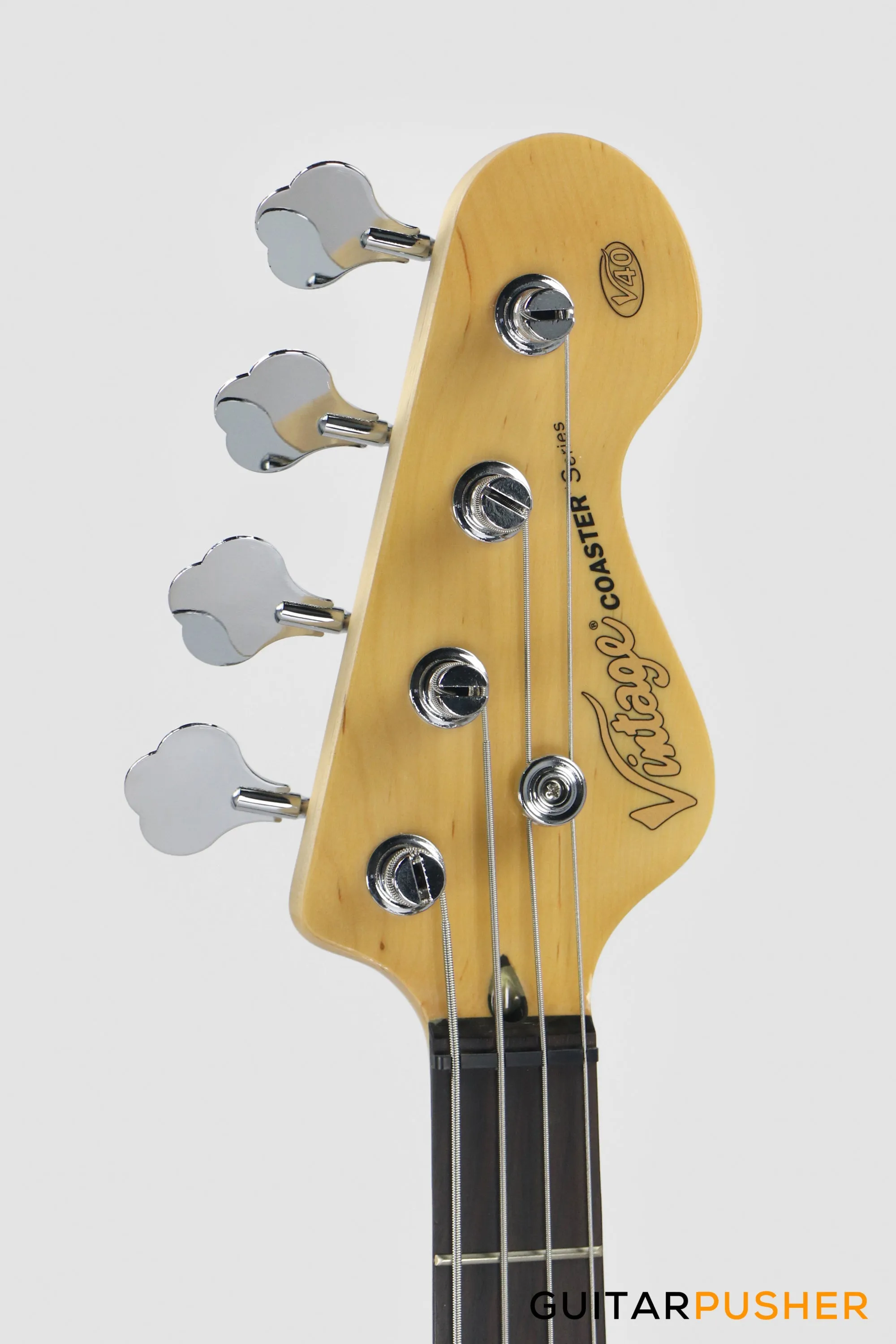 Vintage Coaster Series V40 4-String PB Bass w/ Kinsman 10-Watt Bass Amplifier, Gig Bag, & Accessories - 3-Tone Sunburst