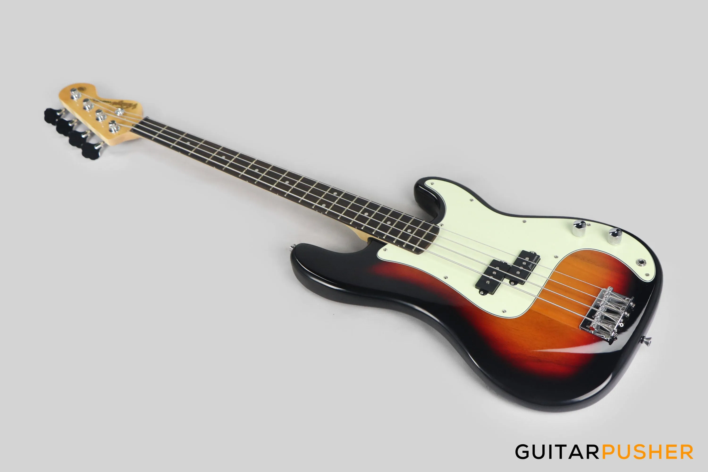 Vintage Coaster Series V40 4-String PB Bass w/ Kinsman 10-Watt Bass Amplifier, Gig Bag, & Accessories - 3-Tone Sunburst