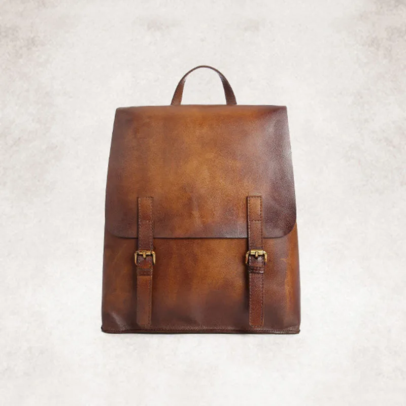 Vintage Womens Brown Leather Backpack Purse Cool Backpacks For Women