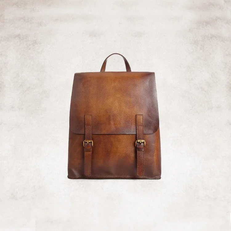 Vintage Womens Brown Leather Backpack Purse Cool Backpacks For Women