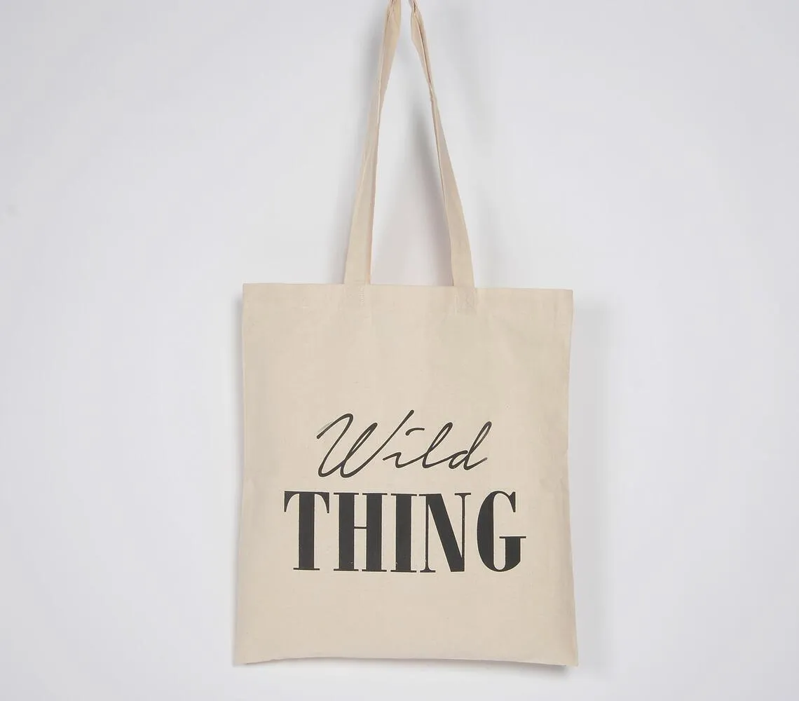 Wild Thing Cotton Canvas Tote Bag