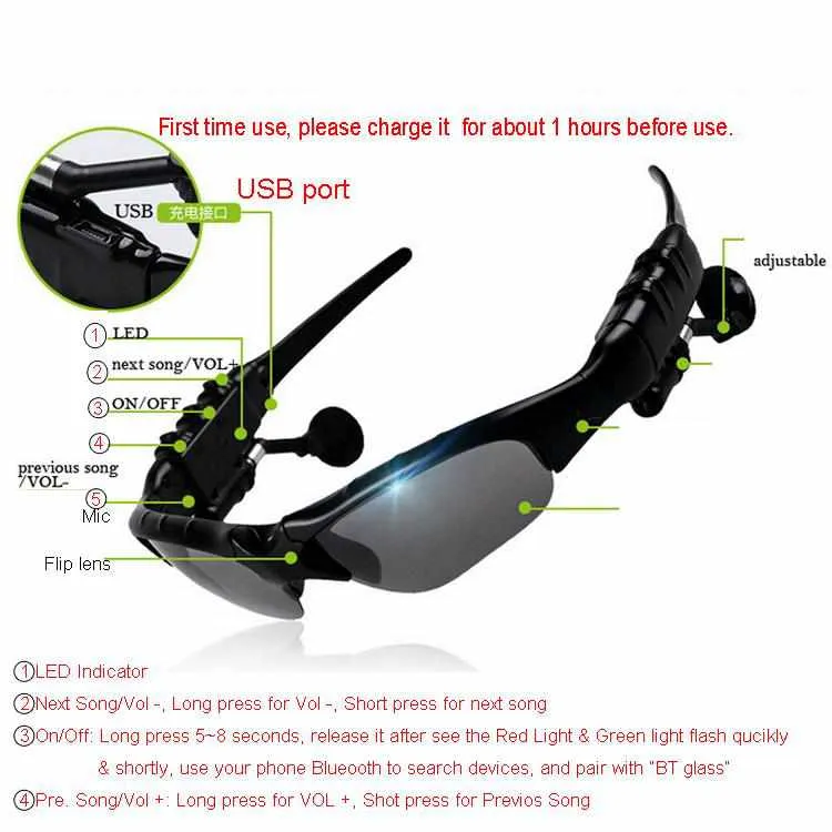 Wireless Earphone Sport Sunglasses