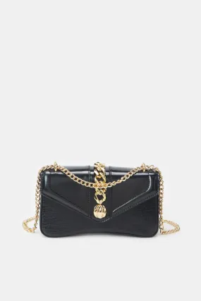 Women Black Embellished Handbag