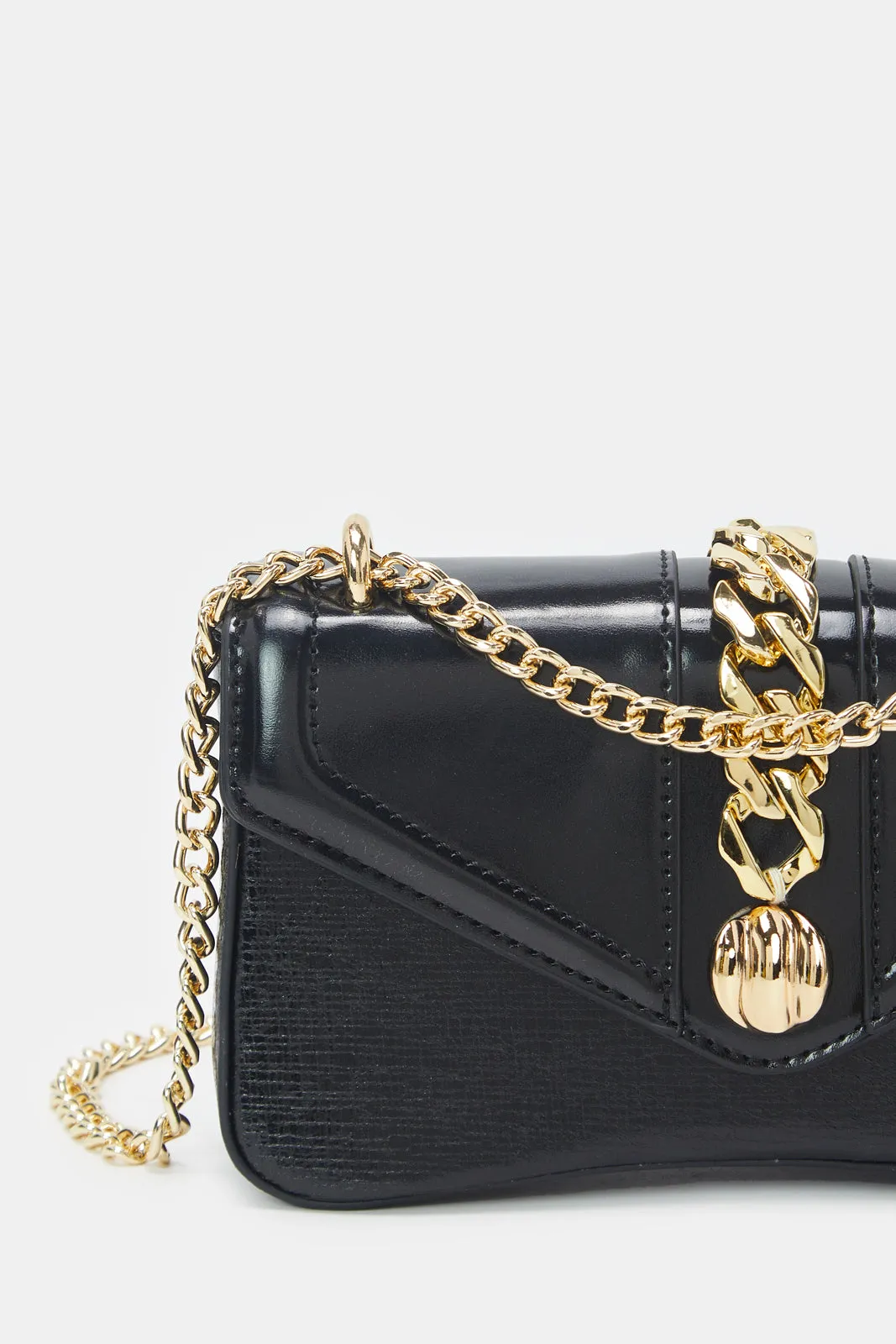 Women Black Embellished Handbag