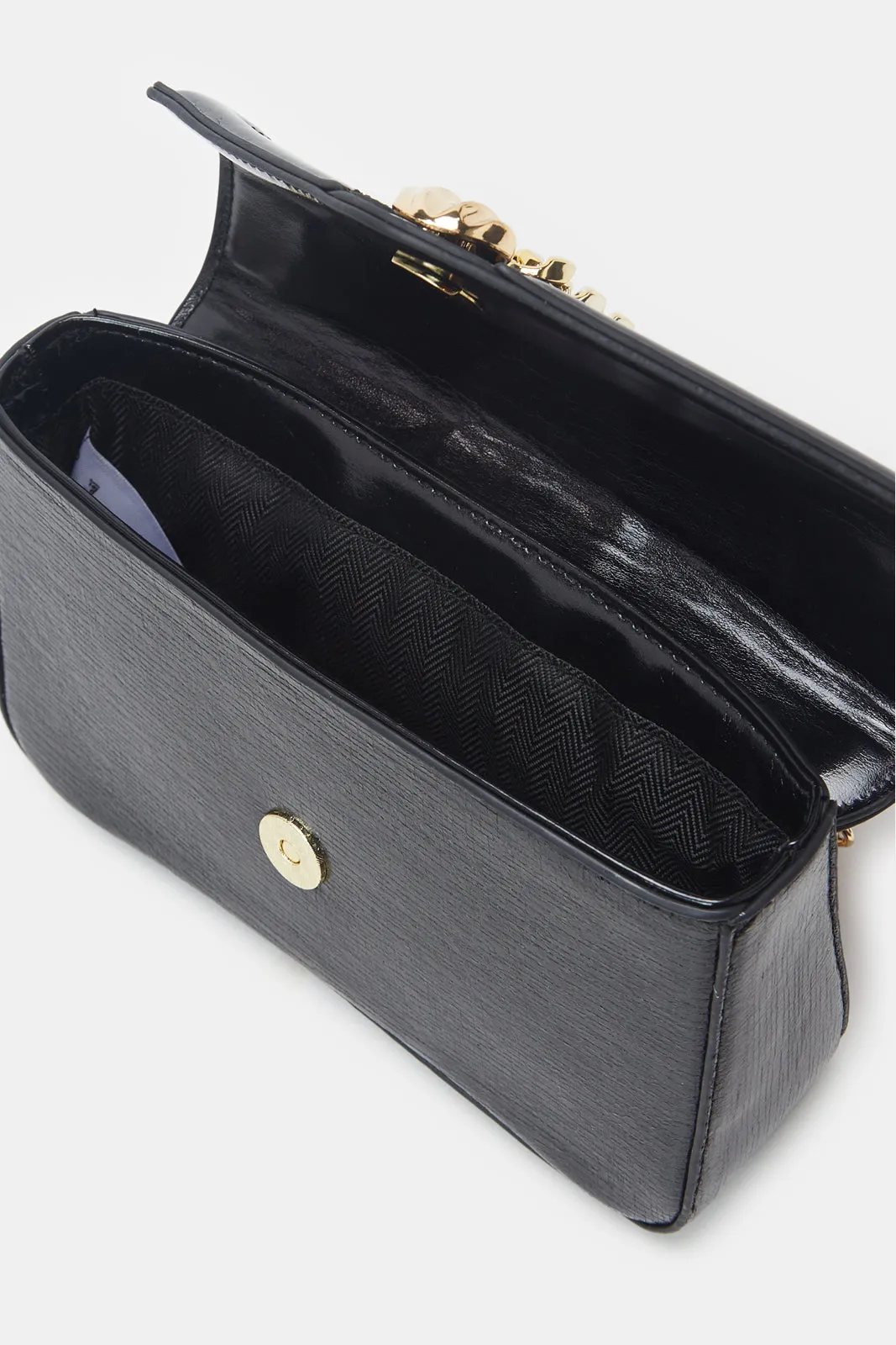 Women Black Embellished Handbag