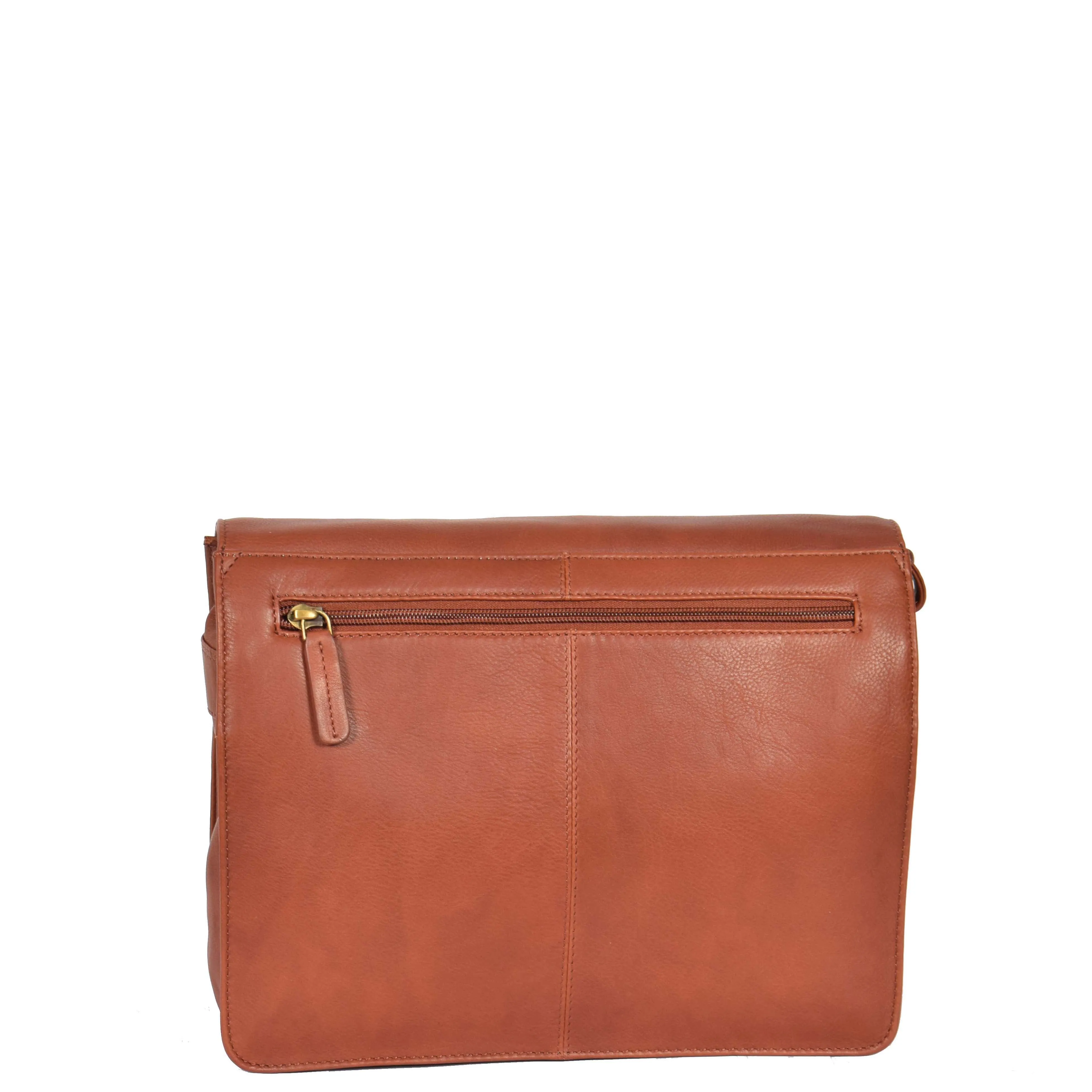 Womens BROWN Leather Shoulder Bag Classic Casual Cross Body Satchel A54