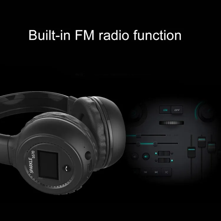 ZEALOT B570 Stereo Wired Wireless Bluetooth Subwoofer Headset with LED Color Screen Design & HD Microphone & FM, For Mobile Phones & Tablets & Laptops, Support 32GB TF Card Maximum(Grey)
