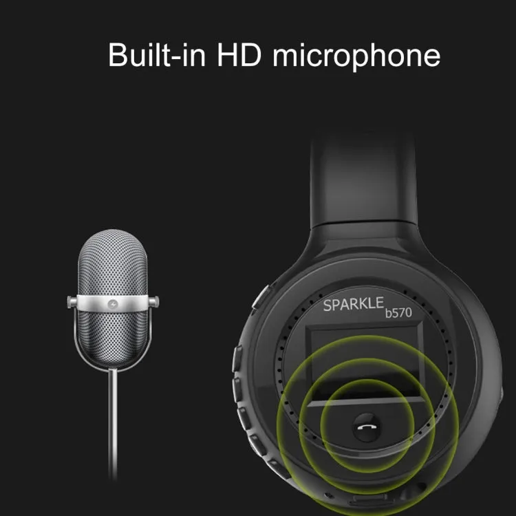 ZEALOT B570 Stereo Wired Wireless Bluetooth Subwoofer Headset with LED Color Screen Design & HD Microphone & FM, For Mobile Phones & Tablets & Laptops, Support 32GB TF Card Maximum(Grey)
